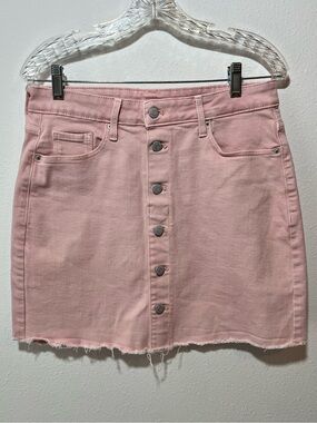 Old Navy Light Pink Button-Front Denim Mini Skirt